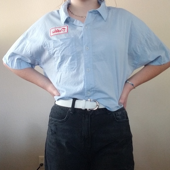 Forever 21 Collared Button Down (cropped) - Picture 1 of 8